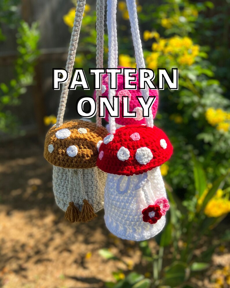 PATTERN ONLY: Crochet Mushroom Bag image 1