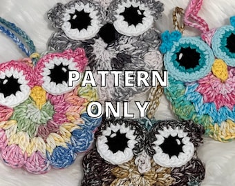 PATTERN ONLY: Crochet Mini Owl Bag / Small Pouch / Bag Charm / Car Hanging