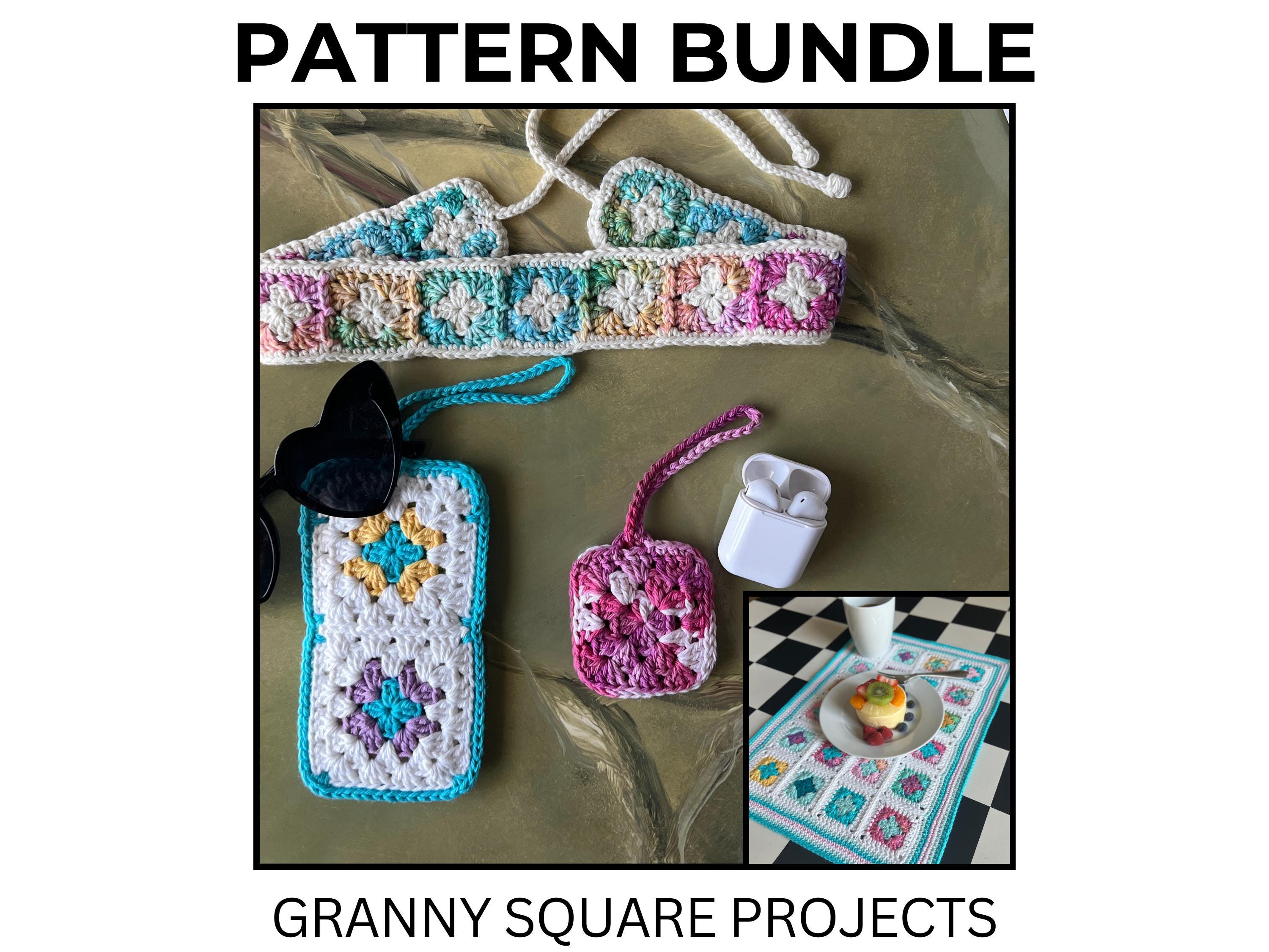 Granny Square Crochet Projects Pattern Bundle: Accessories and Decor (PDF Pattern)