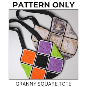 Granny Square Crochet Tote Bag Pattern (PDF Pattern)