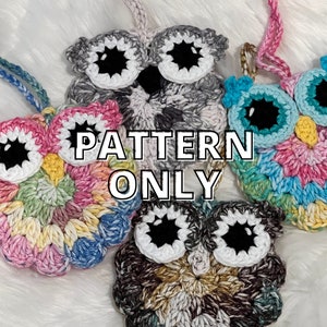 PATTERN ONLY: Crochet Mini Owl Bag / Small Pouch / Bag Charm / Car Hanging