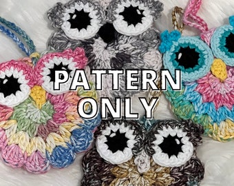 PATTERN ONLY: Crochet Mini Owl Bag / Small Pouch / Bag Charm / Car Hanging