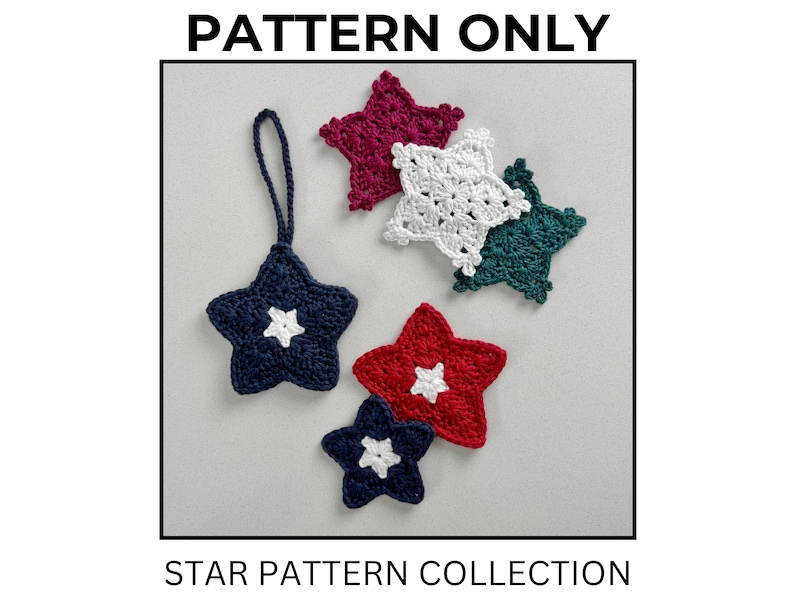 Crochet Bag Charms Pattern Bundle: Owl, Turtle, Star, Flower (PDF Pattern) image 5