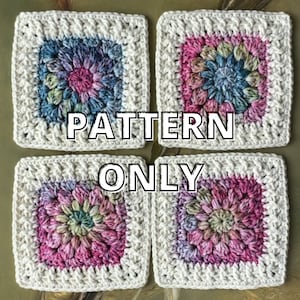 PATTERN ONLY: Sunburst Pattern Collection / Crochet Granny Square / Crop Top / Purse / Blanket