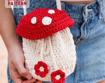 Mushroom Bag Crochet Pattern / Toadstool Purse (PDF Pattern)