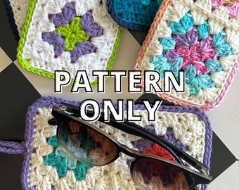 MOTIF UNIQUEMENT : Étui à lunettes de soleil au crochet / Pochette à lunettes / Modèle d'étui pour sac de téléphone en prime