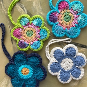 OhMeOhMyCrochet Crochet Flower Bag Charm / Small Pouch