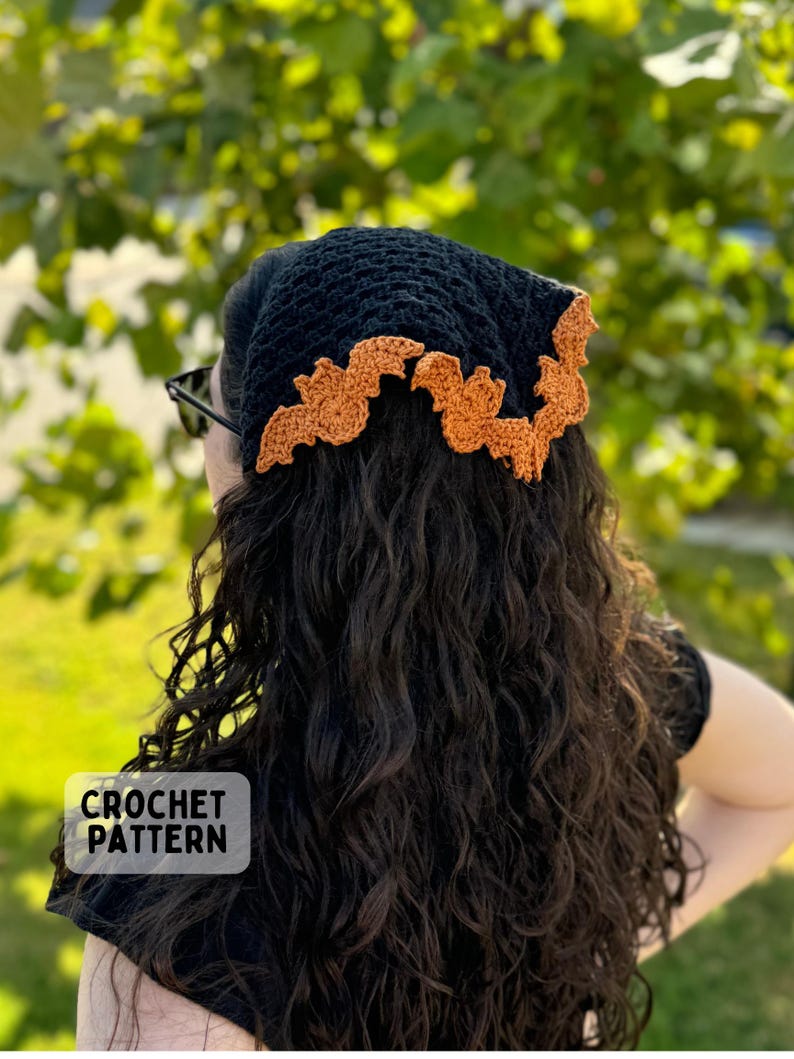 Bat Bandana Crochet Pattern with Video Support (PDF Pattern) image 1