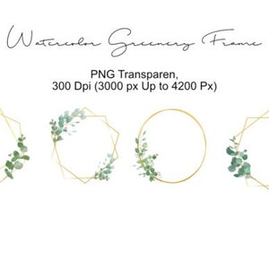 Gold Eucalyptus Frame Watercolor Greenery Frames Clipart Green Leaves ...