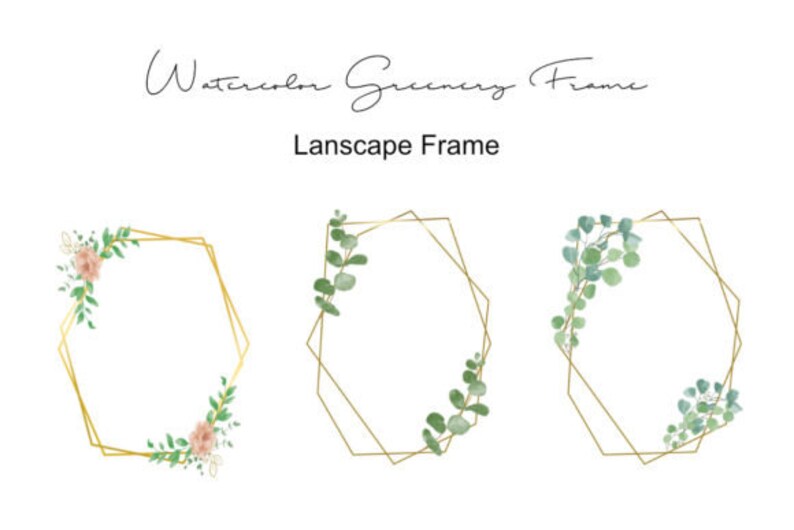 Gold Eucalyptus Frame Watercolor Greenery Frames Clipart Green Leaves ...