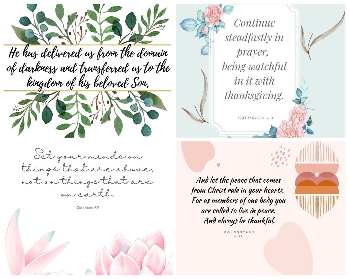 Truth Scriptures Cards Printable Scripture Cards Colossians Truth Cards Setof - Etsy