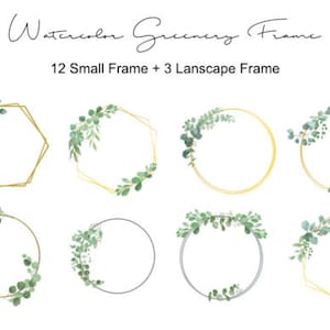 Gold Eucalyptus Frame Watercolor Greenery Frames Clipart Green Leaves ...