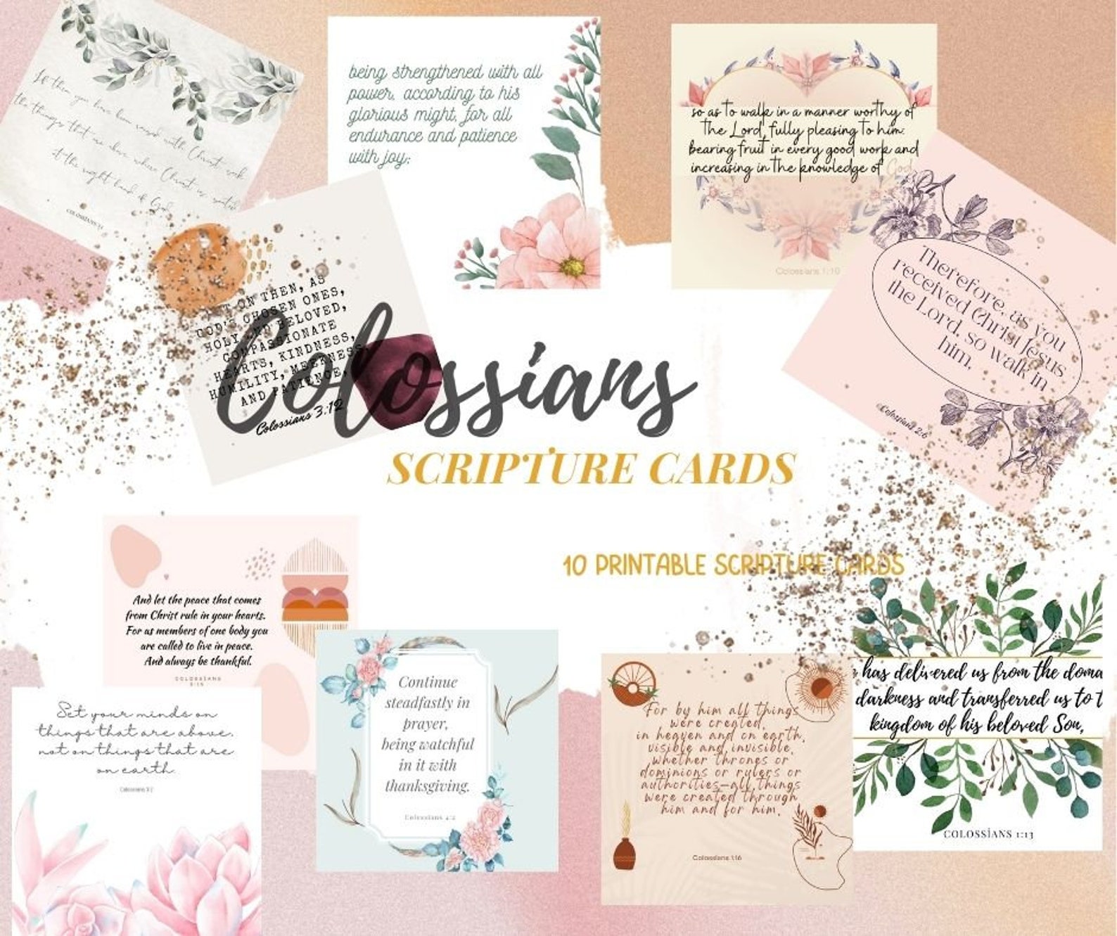 Truth Scriptures Cards Printable Scripture Cards Colossians Truth Cards Setof - Etsy