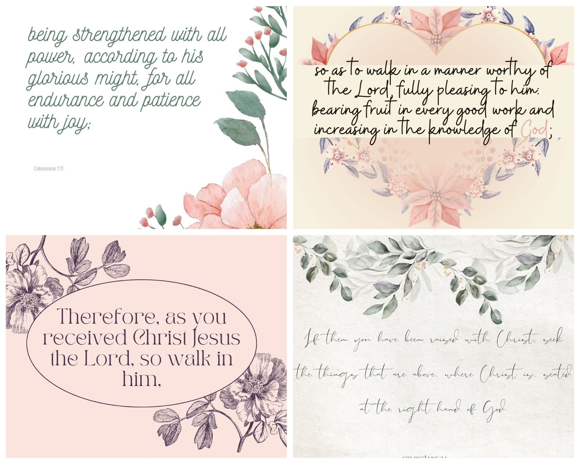 Printable Scripture Cards Colossians Truth Cards Setof - Etsy