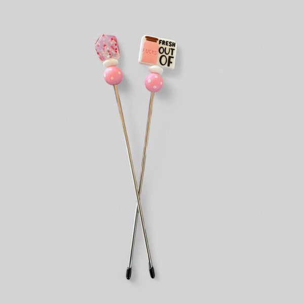 Fresh Out Of Fucks Stuffie Stick Amigurumi Stick (set of 2)
