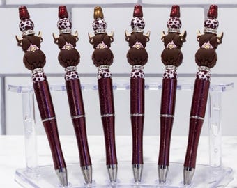 Highland Cow Beaded Pen - Refillable Novelty Pen