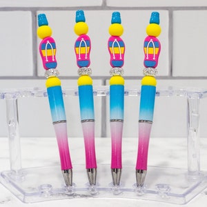 Flip Flop Beaded Pen Refillable Novelty Pen