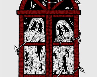 Ghosts in My Window - 5"x7" Mini Print
