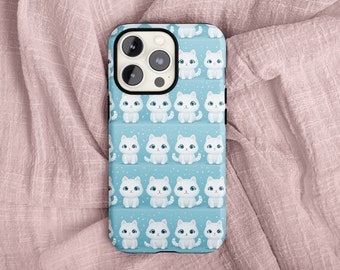 Adorable Cats iPhone Tough Case || Cute Cat Phone Case || Kawaii Cat Phone Case || Shockproof Protective Cute Phone Case for Cat Lover