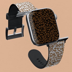 LEOPARD Print Leather Apple WATCH BAND - Animal Pattern Watch Strap Available In Different Colors