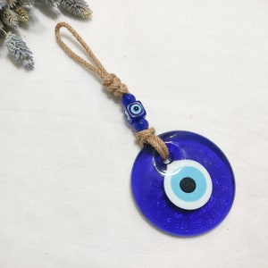 3.3" / 8.5cm Large Evil Eye Wall Hanging, Evil Eye Home Decoration, Large & Small Evil Eye Beads, Nazar Amulet, Turkish Evil Eye Wall Decor