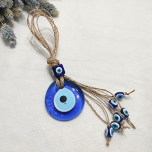 1.9" / 5cm Large Evil Eye Wall Hanging, Evil Eye Home Decoration, Large & Small Evil Eye Beads, Nazar Amulet, Turkish Evil Eye Wall Decor