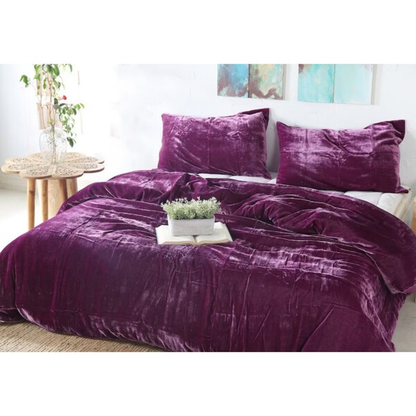 Crushed Velvet Duvet Cover Etsy