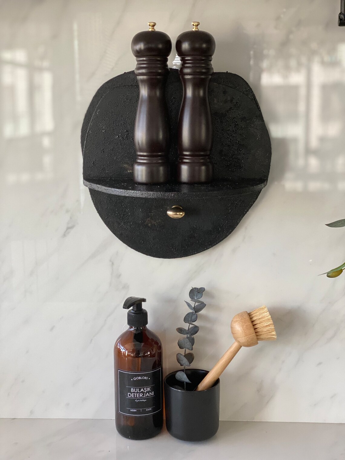 Elena Wall Shelf Stone Shelf With Hook Wall Organization Etsy