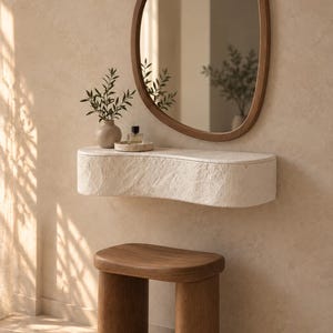 Mesa consola flotante: mesita de noche - armario de pared