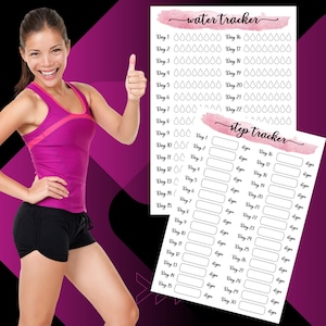 Watertracker Wekelijkse vastentracker, waterinname, volg uw waterhydratatie. Planner voor het stellen van doelen. Waterdoeltracker. Doelplanner