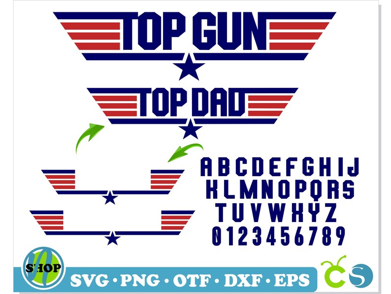 Top Gun Logo DIY Personalize Top Gun Font Svg Top Gun Font Etsy India