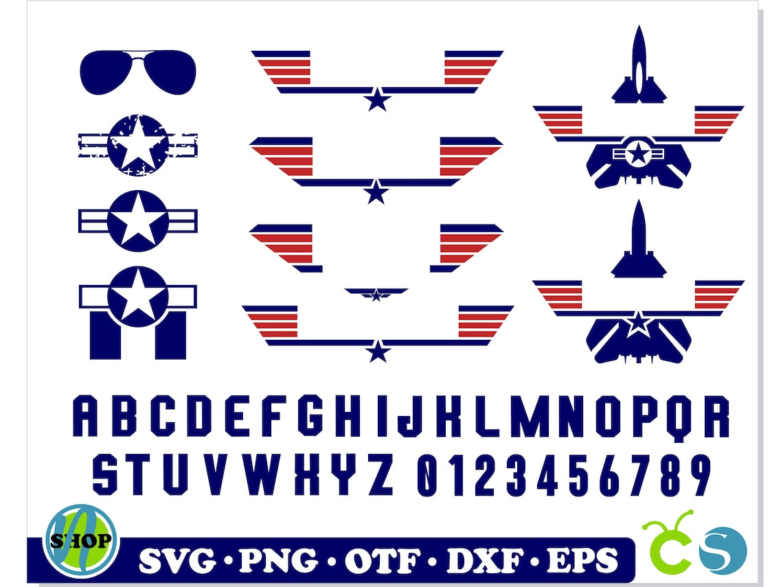 Top Gun Bundle svg Top Gun Logo Emblem DIY Personalize Top Etsy
