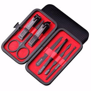 Personalisierte Leder Maniküre Set 7 Stk Fuß Hand Nagel Pflege Pflege Set Beauty Case Maniküre Geschenk Set Geburtstagsgeschenk Valentinstag Geschenk