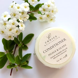 Stevige conditioner voor alle haartypes met jojoba-, amandel- en olijfolie, vegan & palmolievrij, plasticvrij
