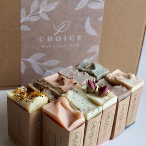 Natural soap sample set "Soap Sample Set" 10x50g – Individually wrapped, wedding favor, guest soap, party favor, goodies, guest soap set image 7