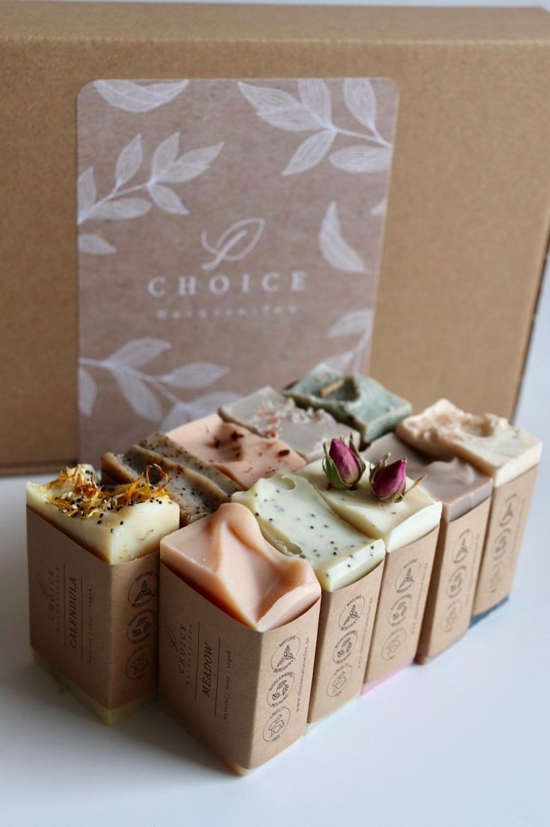 Natural soap sample set "Soap Sample Set" 10x50g – Individually wrapped, wedding favor, guest soap, party favor, goodies, guest soap set image 7
