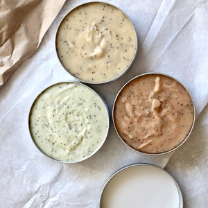 Sugar Scrub Aluminium Dose 200 g – Vegan, Palmölfrei, Zuckerpeeling mit Shea & Kakao – Sanftes Körperpeeling, Kunststofffrei