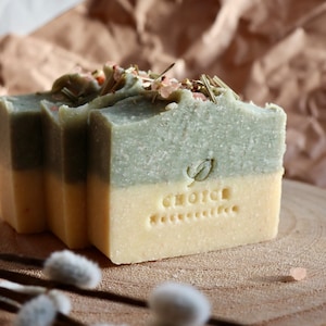 Natural soap “Lemongrass” with Himalayan salt and Cambrian clay, vegan & palm oil-free, nourishing handmade soap