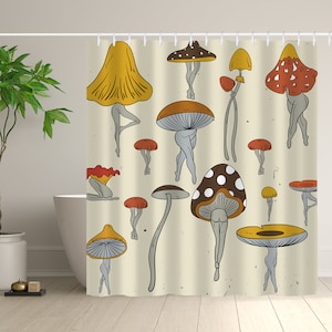 Funny Mushroom Shower Curtain, Minimalistic Shower Curtain,  Abstract Leg Shower Curtain For Bathrooms, 72X72 Waterproof Bathroom Curtain