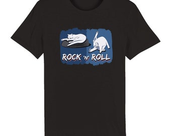 T-shirt Rock n' roll Cats pour femme - T-shirt col rond unisexe bio