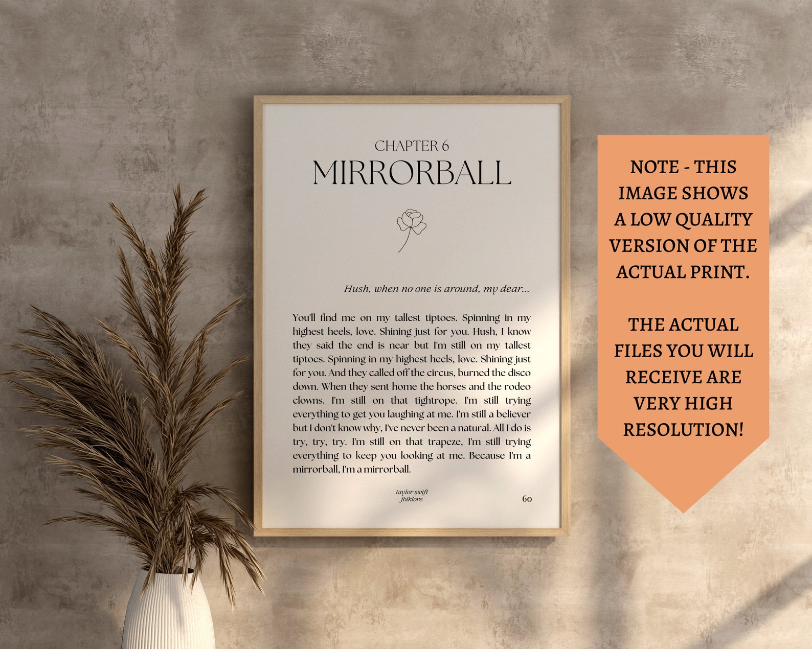 Mirrorball Lyrics Print Taylor Swift Folklore Lyrics Poster Etsy UK