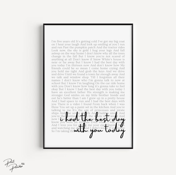 Best Day Digital Lyric Print Printable Taylor Swift Fearless Etsy