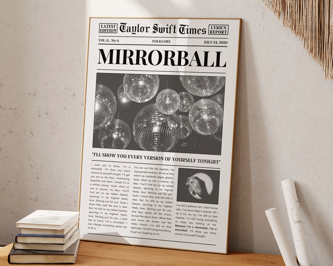 MIRRORBALL Digital Poster Taylor Retro Newspaper Print Etsy UK