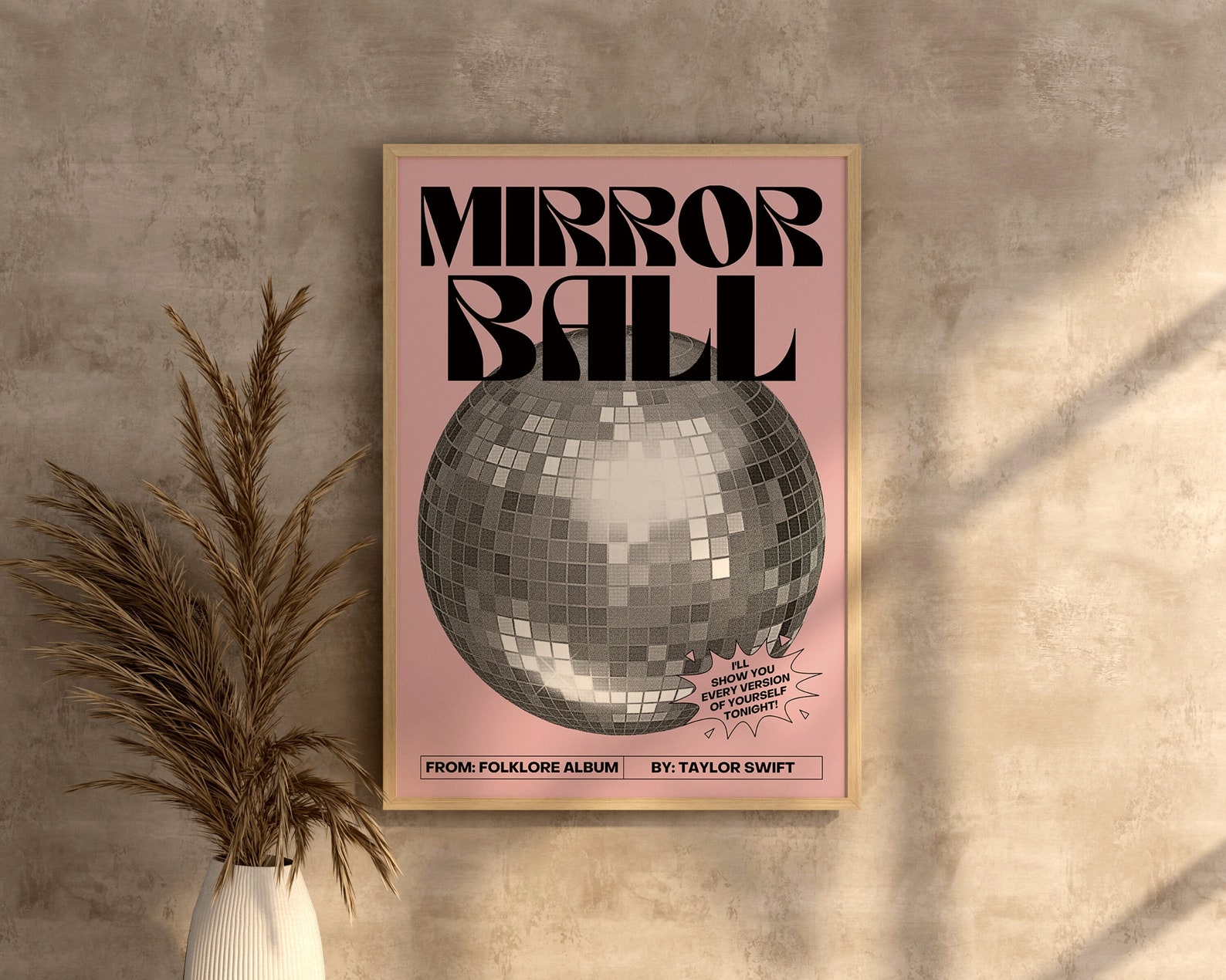 MIRRORBALL Taylor Swift Poster Disco Ball Print Folklore Etsy UK