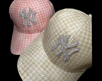 Rhinestone Glitter New York NY adjustable hat