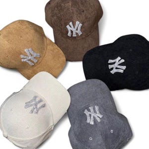 Rhinestone corduroy New York NY Yankees adjustable hat