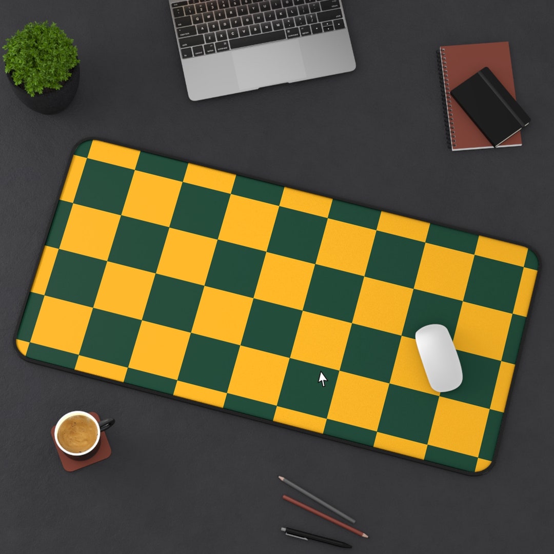Green & Gold Checkerboard Desk Mat - Baylor Bears - BU - Etsy