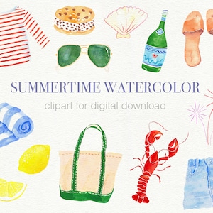 Sommerliche Aquarell Illustration Clip Art zum digitalen Download