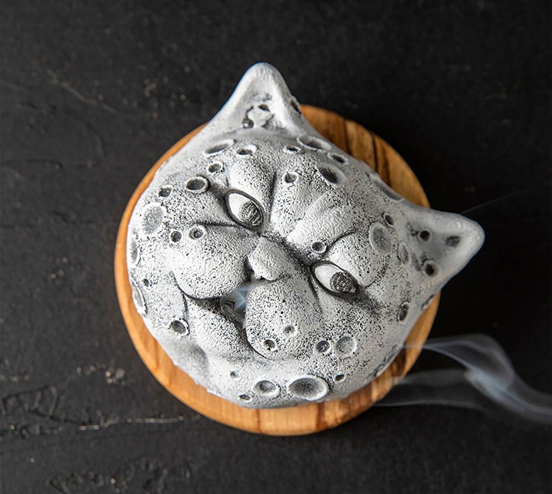 Ceramic Cat Incense Holdercat Sculpture Statuebackflow Etsy