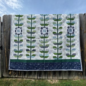 Blue Flowers Handmade Quilt